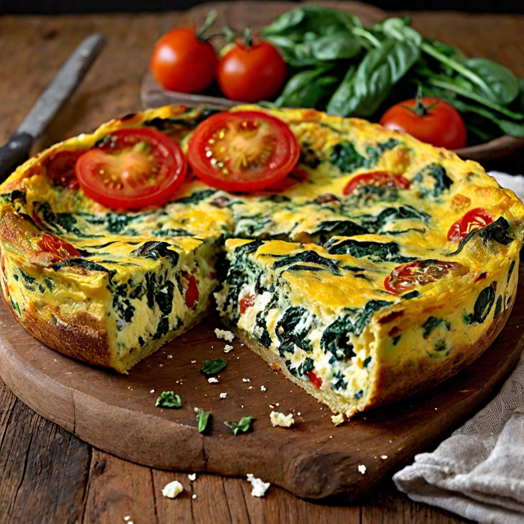 Ricotta, Tomato & Spinach Frittata