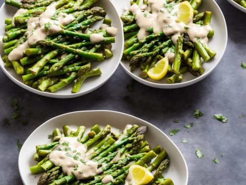 Roast Asparagus Bowls with Tahini Lemon Dressing