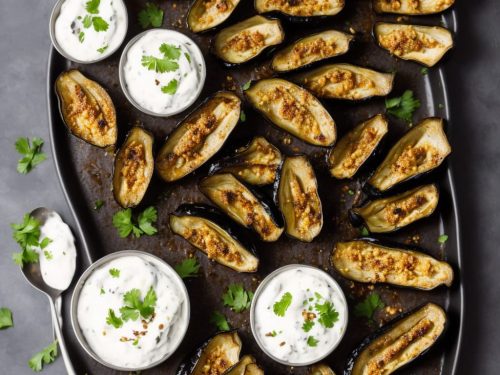 Roast Aubergines with Yogurt & Harissa