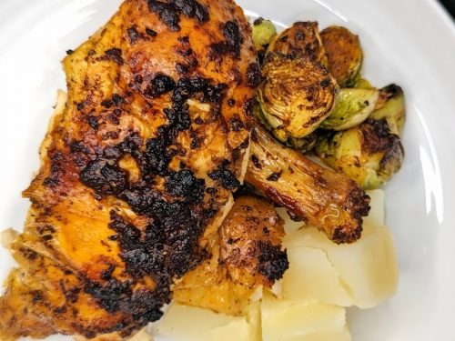 Roast Chicken & Roots with Lemon & Poppy Seed Sauce