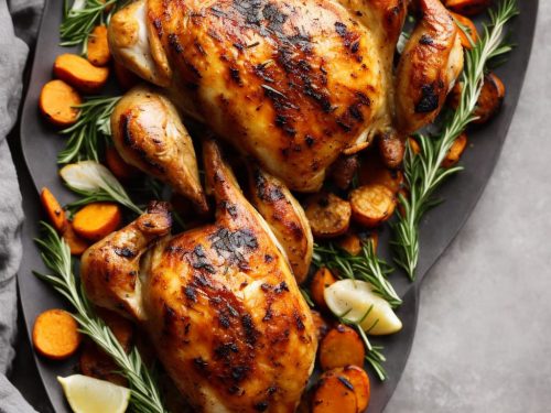 Roast Chicken with Garlic & Rosemary Root Veg