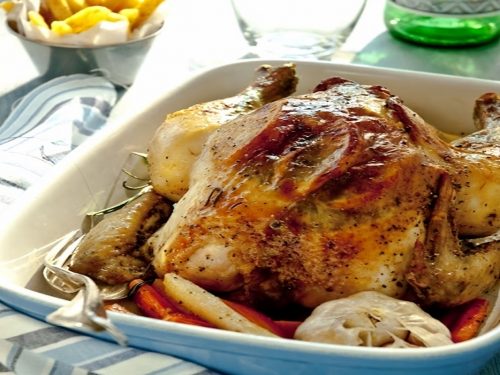 Roast Chicken with Grappa