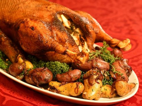 Roast Goose with Potato & Stuffing