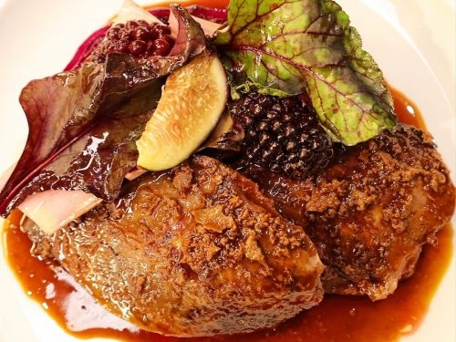 Roast Grouse with Blackcurrant & Beetroot Sauce