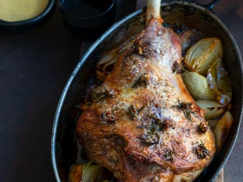 Roast Lamb with Anchovy Cream