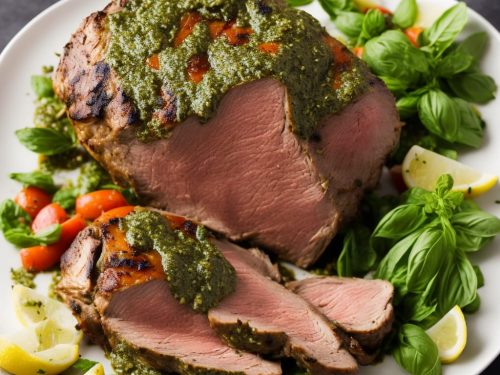 Roast Leg of Lamb with Basil & Mint Pesto