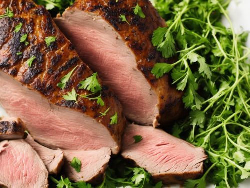 Roast leg of lamb with garlic & watercress butter