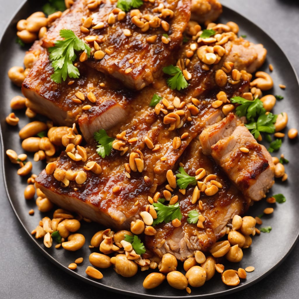 Roast Pork Belly with Caramelised Peanut Sauce