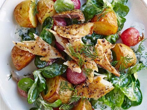 Roast Radish, New Potato & Peppered Mackerel Salad