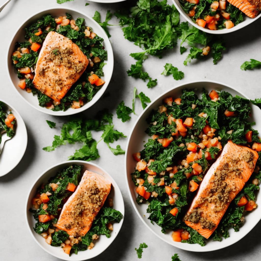 Roast Salmon with Rye & Horseradish Crumble & Kale Salsa Verde