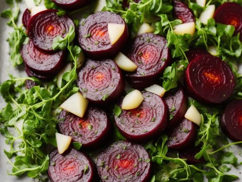 Roasted Beets with Watercress & Horseradish Apple Sauce