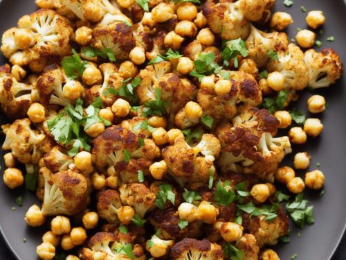 Roasted Cauliflower with Harissa & Chickpea Sauce