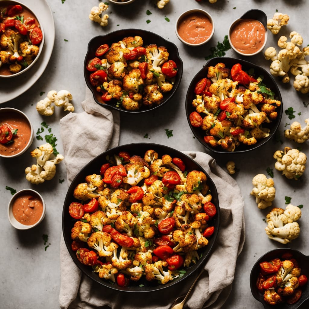 Roasted Cauliflower with Tomato & Cashew Sauce