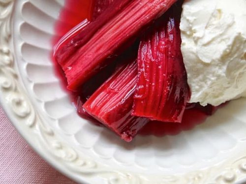 Roasted Rhubarb with Mascarpone