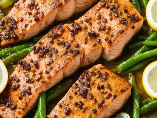 Roasted Salmon with White Wine Sauce