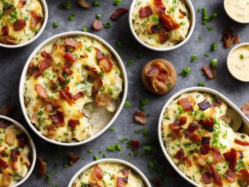 Roasted Sprout Gratin with Bacon-Cheese Sauce