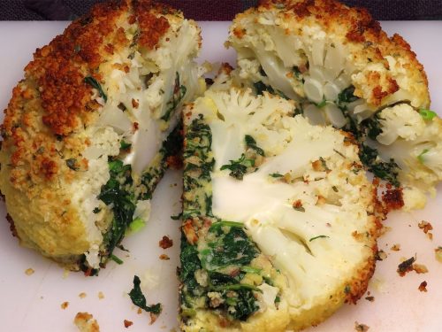 Roasted Stuffed Cauliflower