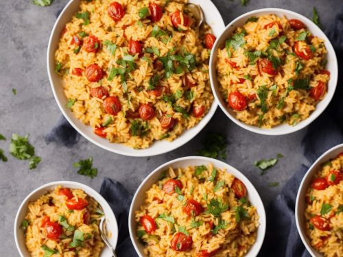 Roasted Tomato & Cheddar Rice with Garden Salad