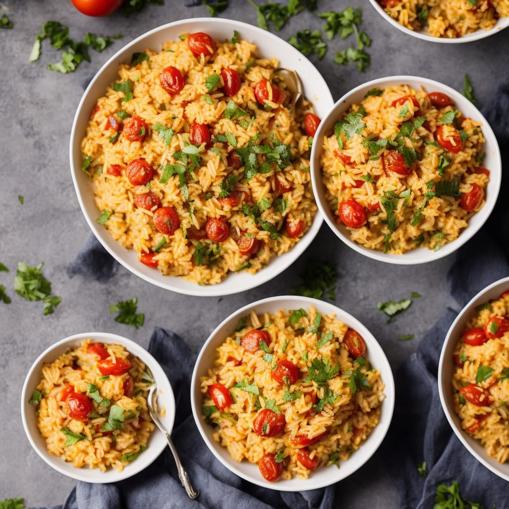 Roasted Tomato & Cheddar Rice with Garden Salad