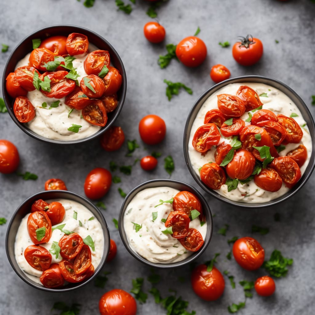 Roasted Tomatoes & Creamy Tahini Yogurt