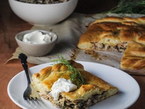 Russian Chicken & Mushroom Pies with Soured Cream & Dill