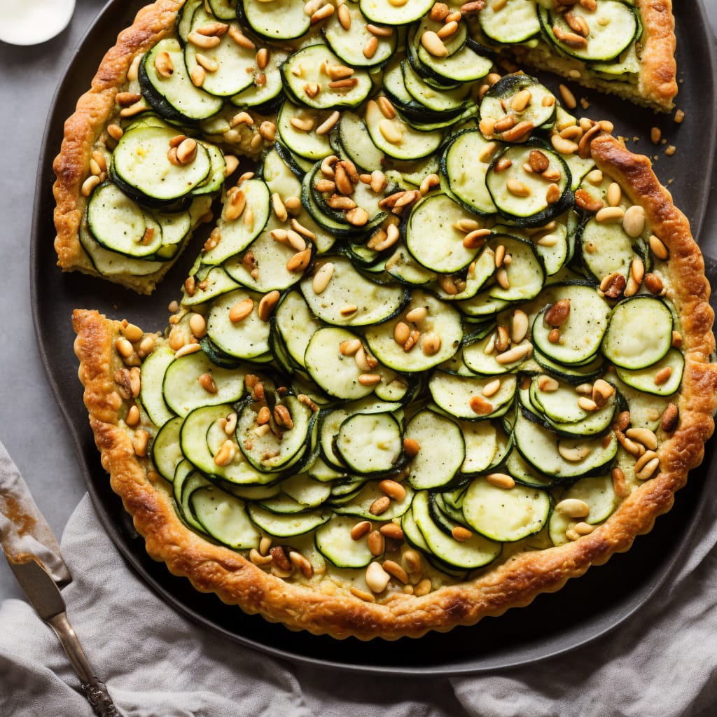 Rustic Courgette, Pine Nut & Ricotta Tart