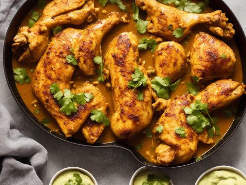 Saffron Chicken with Coriander Dip