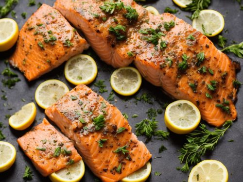 Salmon Baked with Herbs & Caramelised Lemons