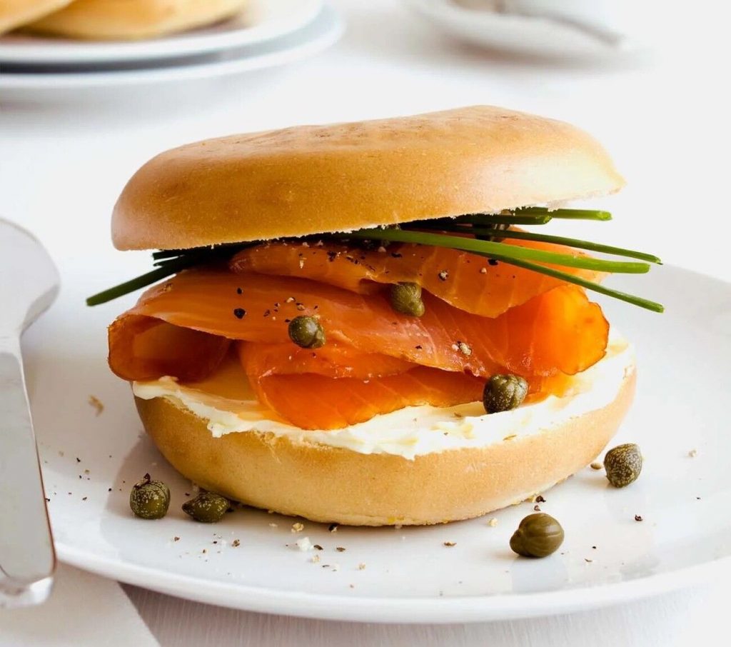 Salmon & chive bagel topper