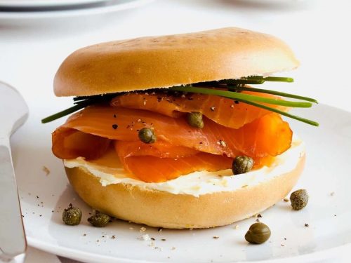 Salmon & chive bagel topper