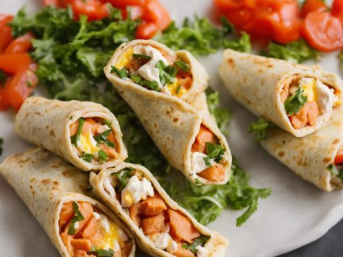 Salmon & Egg Wraps with Mustard Mayo