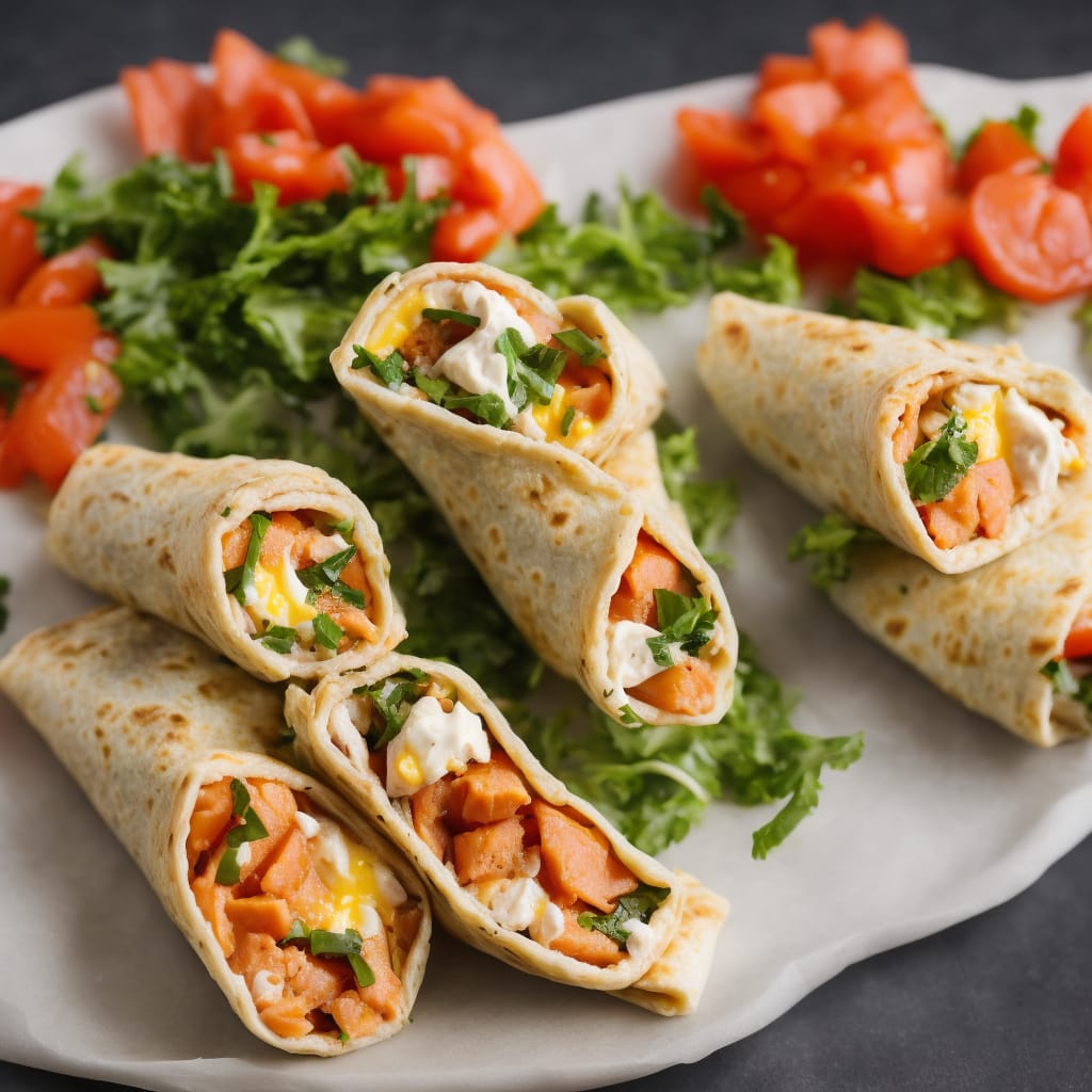 Salmon & Egg Wraps with Mustard Mayo