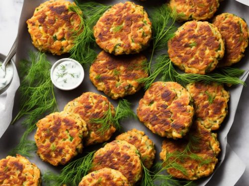 Salmon Patties with Dill Sauce