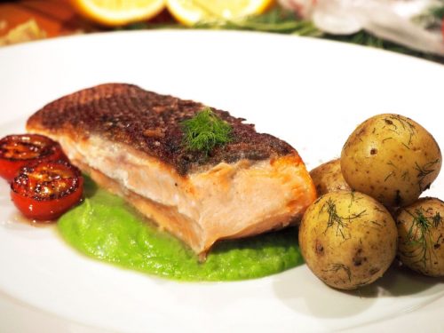 Salmon, Pea & Potato Purée