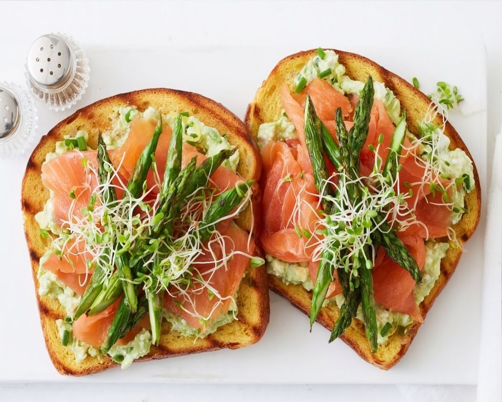 Salmon, Sesame & Asparagus Open Sandwich