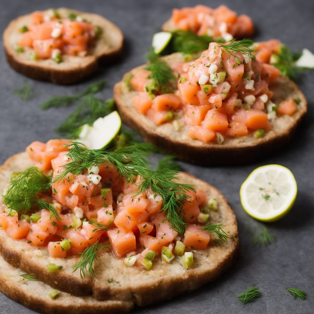 Salmon Tartare with Apple, Dill & Gherkins