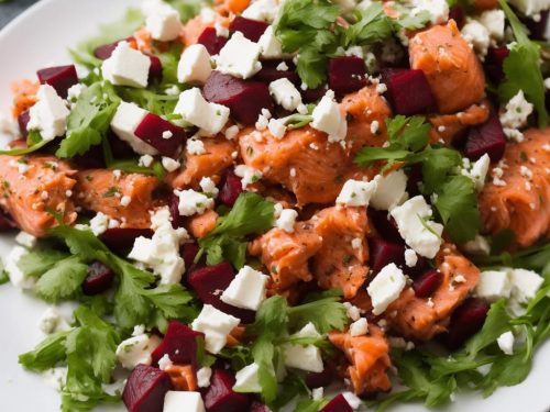 Salmon with Beetroot, Feta & Lime Salsa