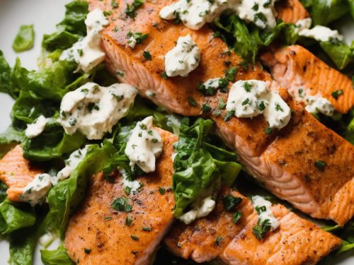 Salmon with Greens & Crème Fraîche