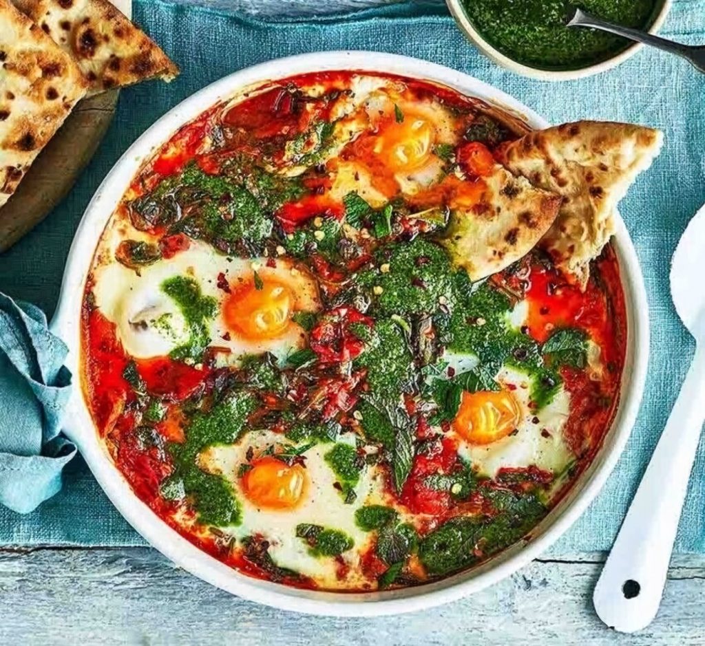 Salsa Verde Baked Eggs