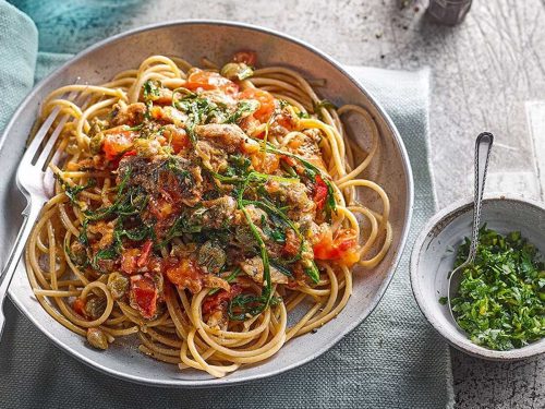 Sardine Pasta with Crunchy Parsley Crumbs