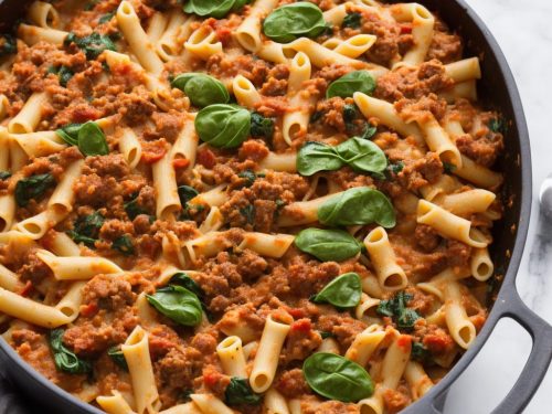 Sausage Ragu & Spinach Pasta Bake