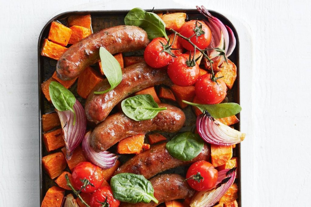 Sausage & Sweet Potato Traybake