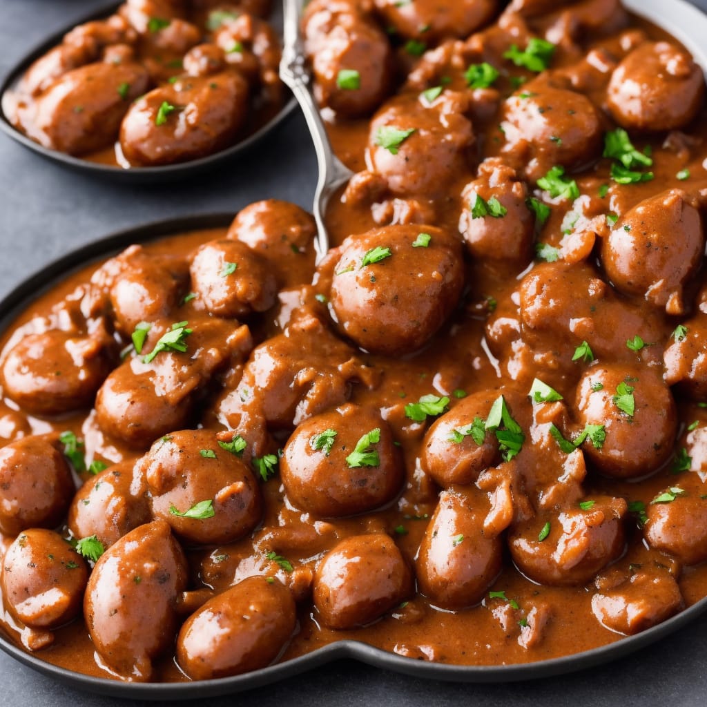 Sausages with Quick Onion Gravy