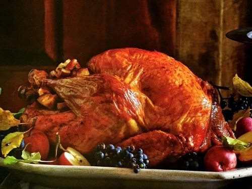 Scandinavian Roast Turkey with Prune & Juniper Stuffing & Caramelised Apples