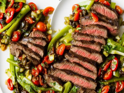 Seared Steak with Celery & Pepper Caponata