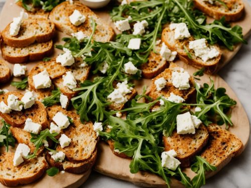 Serrano Ham, Olive, Feta & Rocket Platter with Homemade Crostini