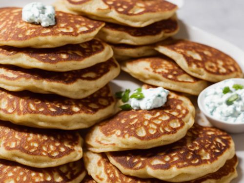 Sesame & Chilli Pancakes with Tzatziki