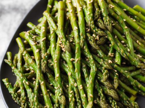 Sesame Grilled Asparagus Rafts