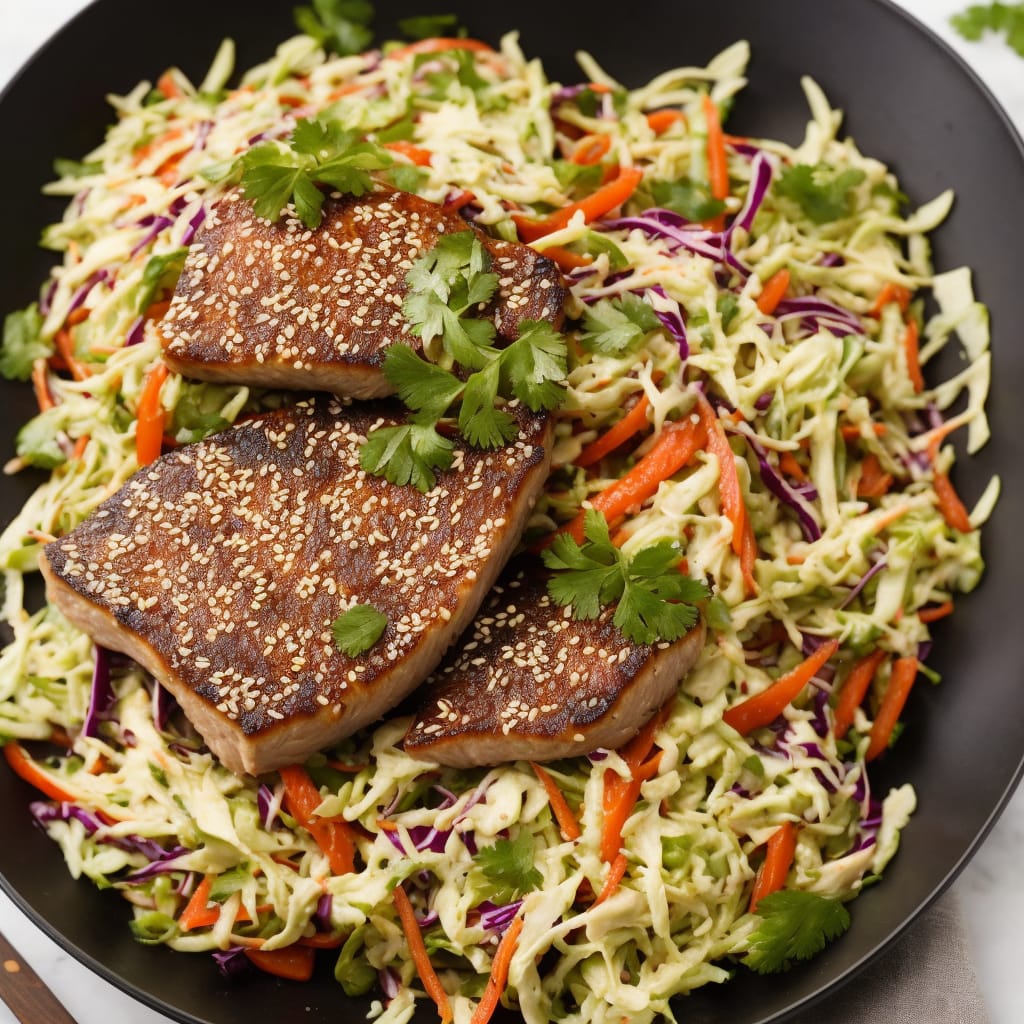 Sesame Tuna Steaks with Slaw