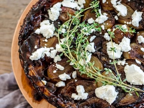 Shallot Tatins with Goat's Cheese